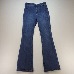 Pilcro Anthropologie Jeans Womens 29 Blue Flare High Rise Dark Wash Denim